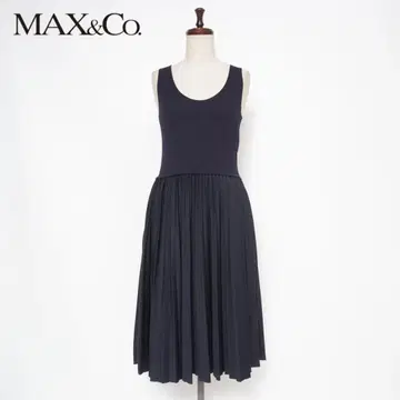 MAX&Co. 플리츠 원피스 종아리 기장 네이비 사이즈 S*ED803