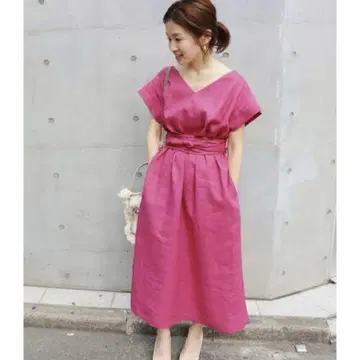 IENA 린넨 허리 마크 원피스