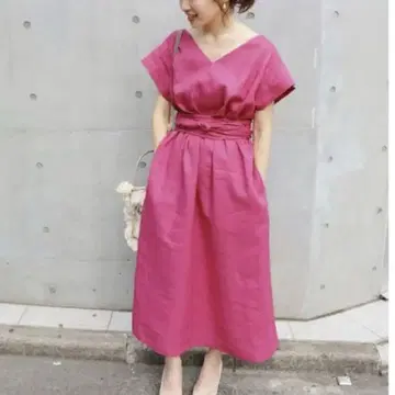 IENA 린넨 허리 마크 원피스