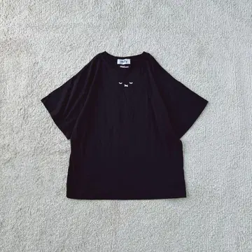 미피 티셔츠 로고 자수 반팔 티셔츠 상의 캐주얼 코튼