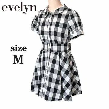evelyn 에블린 미니 원피스 M 백리본 블록 체크 OP