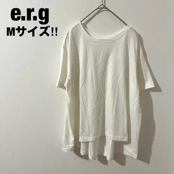 e.r.g 오버 사이즈 티셔츠 화이트 M 무지 심플 여성용 코튼
