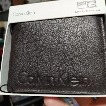 캘빈클라인 2단 지갑 코인 케이스 포함 다크 브라운