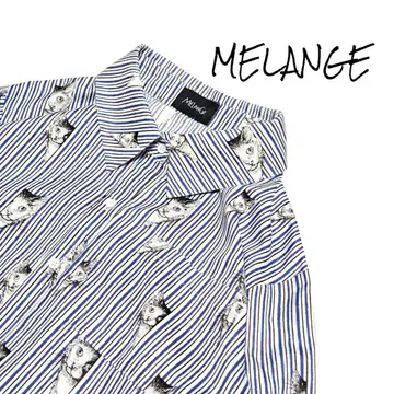 클리닝 MELANGE 멜란지 셔츠 원피스 고양이 네코 개성적