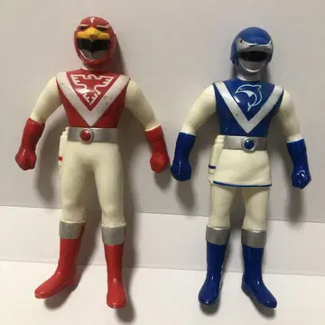 초수전대 라이브맨 소프트 비닐 반다이 1988년제 일본제 2개 세트