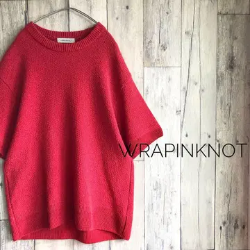 WRAPINKNOT 랩인노트 반팔 코튼 니트 스웨터 우메다 니트