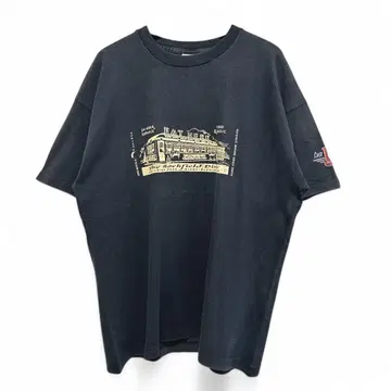구제 의류 90년대 아트 싱글 스티치 USA제 티셔츠 블랙 447