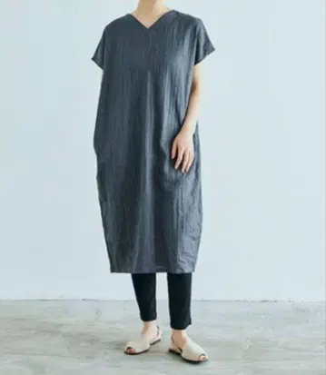 나카가와 마사시치 상점 린넨 주름 원피스