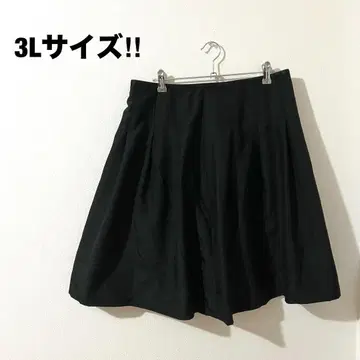 빅 사이즈 3L 플레어 스커트 블랙 포멀 여성