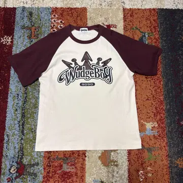 WudgeBoy 9090 래글런 T셔츠 크림/버건디