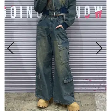 WEGO 빈티지 워시 배기 카고 팬츠 M 사이즈