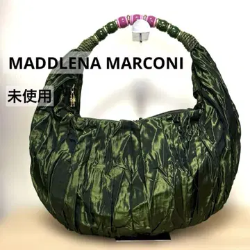 [익명 배송] MADDLENA MARCONI 개더 숄더백 그린 광택
