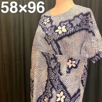 1437 [목화 아리마츠 시보리 유카타] 기모노 리메이크 롱 원피스