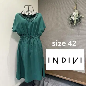 INDIVI 인디비 반팔 원피스 빅 사이즈 실크 100