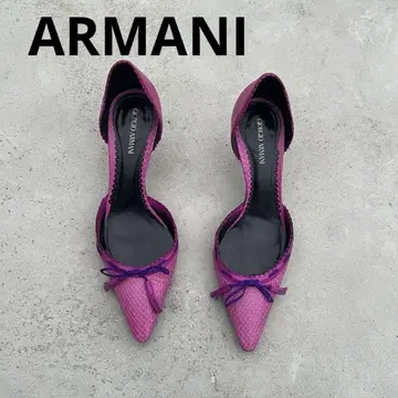 ARMANI 보라색 스틸레토 펌프스 리본 포함