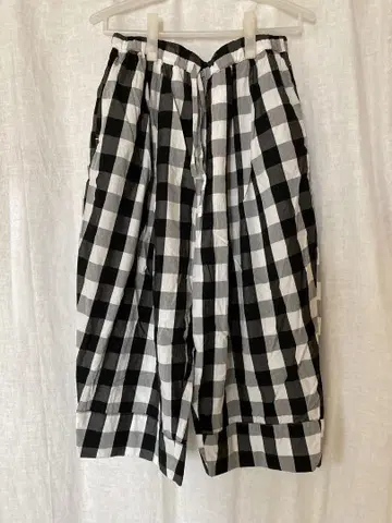 로브 드 푀 GINGHAM 베이커 와이드 팬츠
