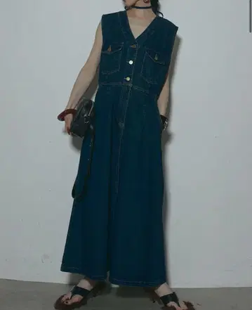 ANDREA/AUBREY 데님 민소매 원피스
