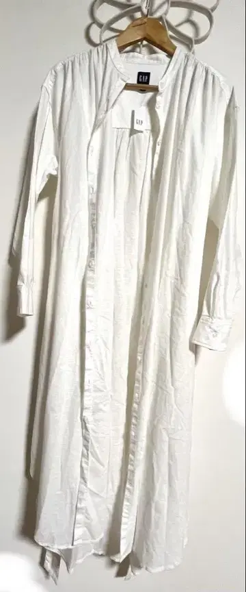 GAP 여성용 린넨 블렌드 맥시 드레스 밴드 카라 원피스