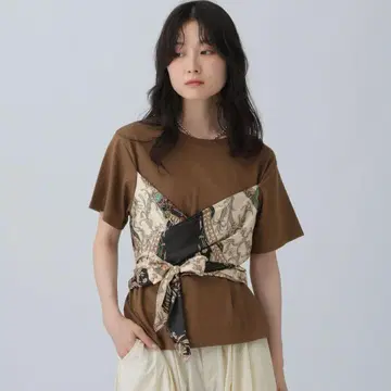 립시임 스카프 뷔스티에풍 풀오버