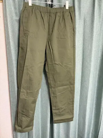 카키 치노 팬츠 허리밴딩