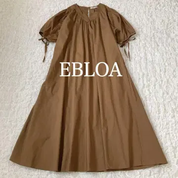 새상품급 EBLOA 에브로아 롱 원피스 M L 면 100 브라운 반팔