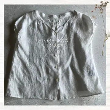 SLOBE IENA 슬로브 이에나 린넨 100% 화이트 블라우스 셔츠