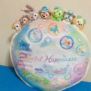 디즈니씨 더피프렌즈 컬러풀 해피니스 쿠션 20주년
