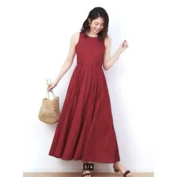 MARIHA Rouge vif 별주 여름 레이디 드레스