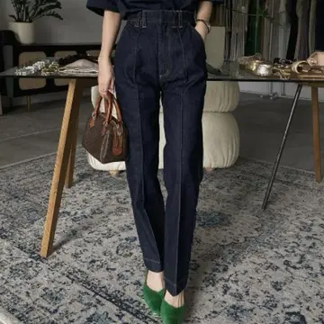 Ameri CENTER PRESS STRAIGHT DENIM 데님 팬츠