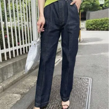 Ameri CENTER PRESS STRAIGHT DENIM 데님 팬츠