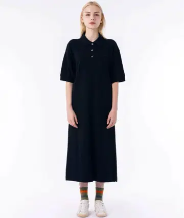 LACOSTE 라코스테 루즈핏 5부 소매 폴로 드레스 폴로 원피스 38
