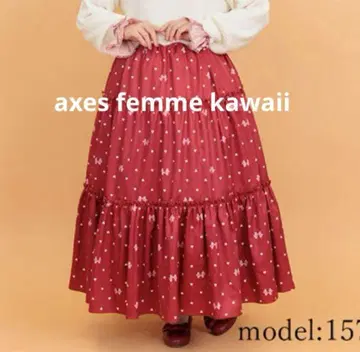 axes femme kawaii 하트 도트 무늬 캉캉 스커트