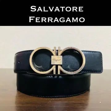 살바토레 페라가모 가죽 벨트 골드 버클 리버서블