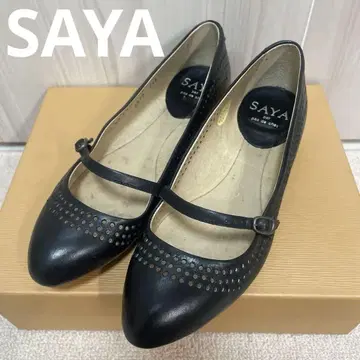 SAYA 사야 펀칭 스트랩 펌프스 블랙 24.5cm