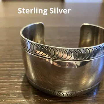 Sterling Silver 빈티지 뱅글 프리 사이즈