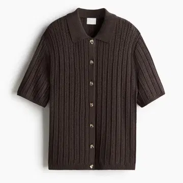 [미사용 새상품] H&M 크로셰 스타일 가디건 다크 브라운 택 포함