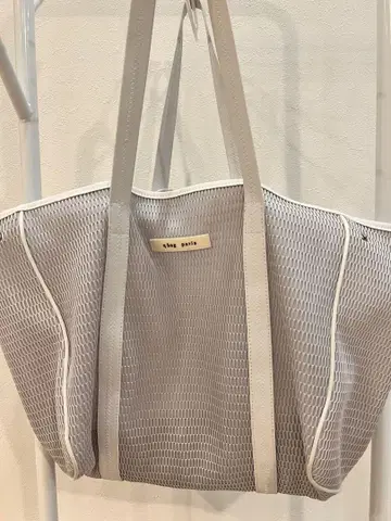 qbag paris 토트백 마더백 그레이지 비앙코 메쉬