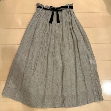 파드칼레 린넨 선염 보일 워셔 스커트