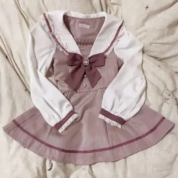 LIZLISA 세일러 카라 셋업 핑크
