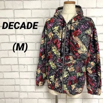 DECADE 올 패턴 멀티 컬러 지퍼 후드티 스트릿 캐주얼 M