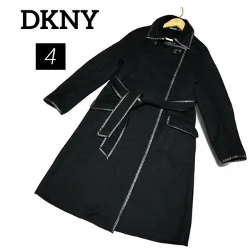 DKNY 다나 카란 뉴욕 캐시미어 코트 소가죽 블랙 4
