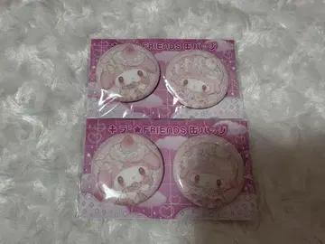 산리오 딸기신문 부록 반짝반짝 프렌즈 캔뱃지 마이멜로디 & 피아노