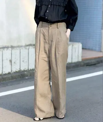 SLOBE IENA 린넨 혼방 이지 슬랙스