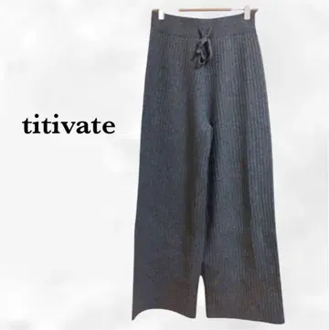 '티티베이트' 리브 니트 팬츠 [S~M] 그레이 와이드 이지 룸