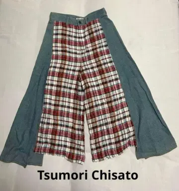 Tsumori Chisato 체크 무늬 큐롯 팬츠