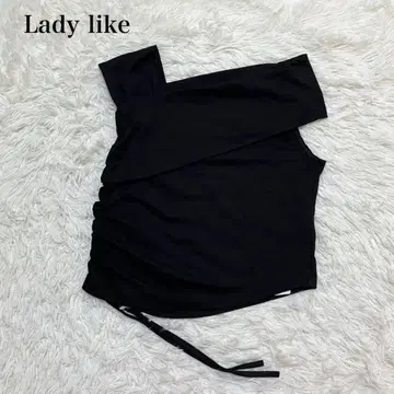 Lady like 택 포함 언밸런스 상의 원숄더 고급 무지