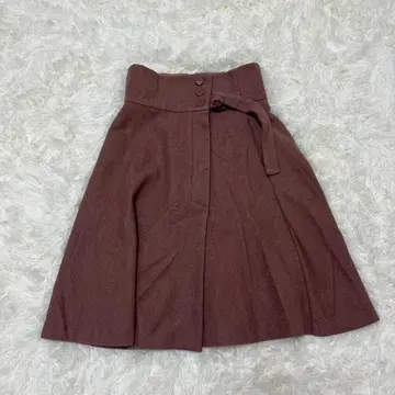 JILLSTUART 스커트 울 혼방 턱 디자인 벨트 페미닌