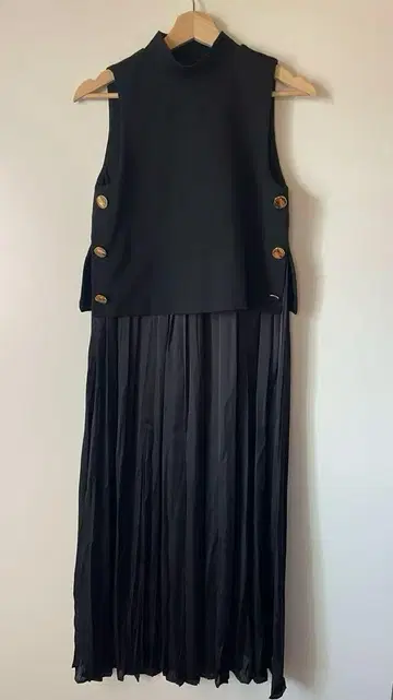 ZARA 자라 콤비 버튼 미디 원피스 XS