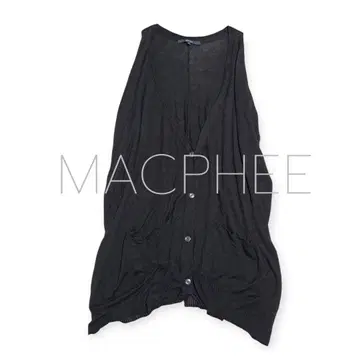 투모로우랜드 Macphee 블랙 슬리브리스 가디건 넉넉한 핏