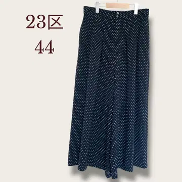 23구 네이비 화이트 도트 무늬 와이드 팬츠 빅 사이즈 44